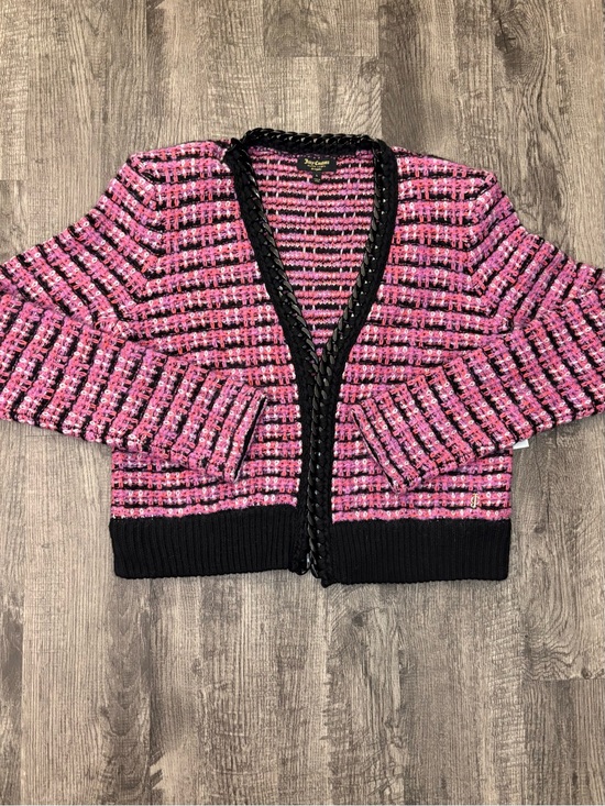 Juicy Couture Jackets & Blazers - Juicy Couture Pink Tweed Cardigan with Black Trim